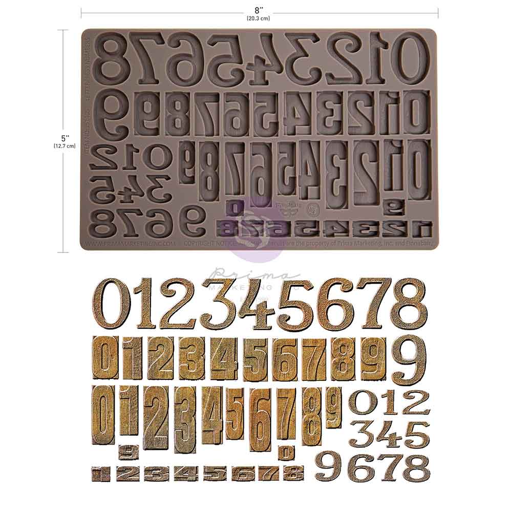 Prima Marketing Finnabair Moule Letterpress Numbers