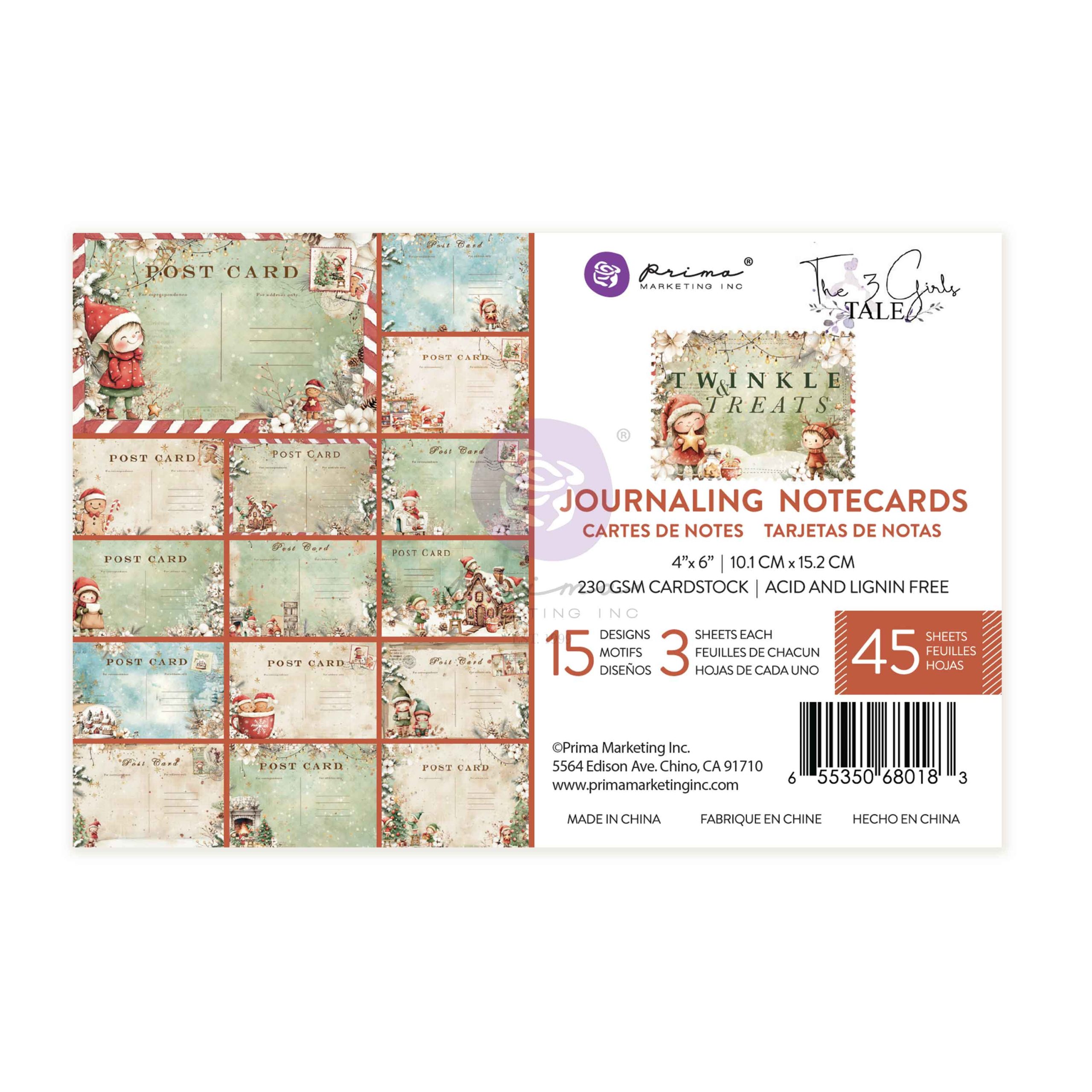 Prima Marketing Twinkle & Treats Journaling Notecards 4x6