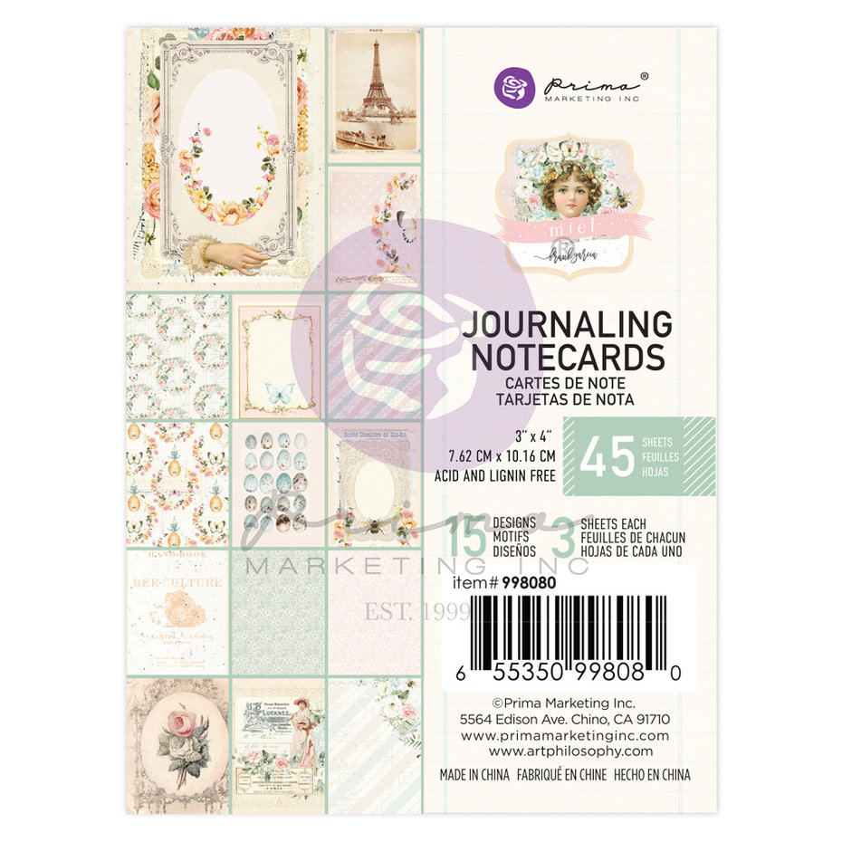 Prima Miel Lane Journaling Notecards