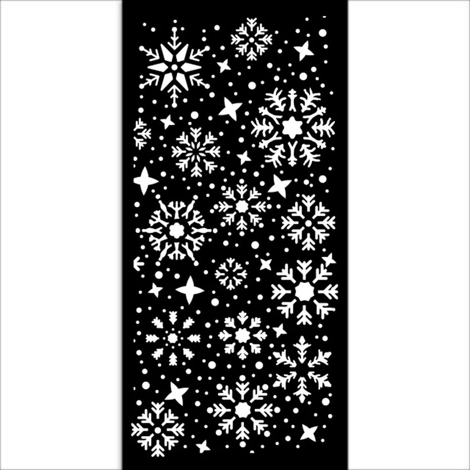 stamperia Stencil Gear Up For Christmas Snowflakes